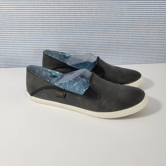 Keds Shoes - Keds Dark Gray Leather Slip On Shoes with comfort soles Women's Size 8